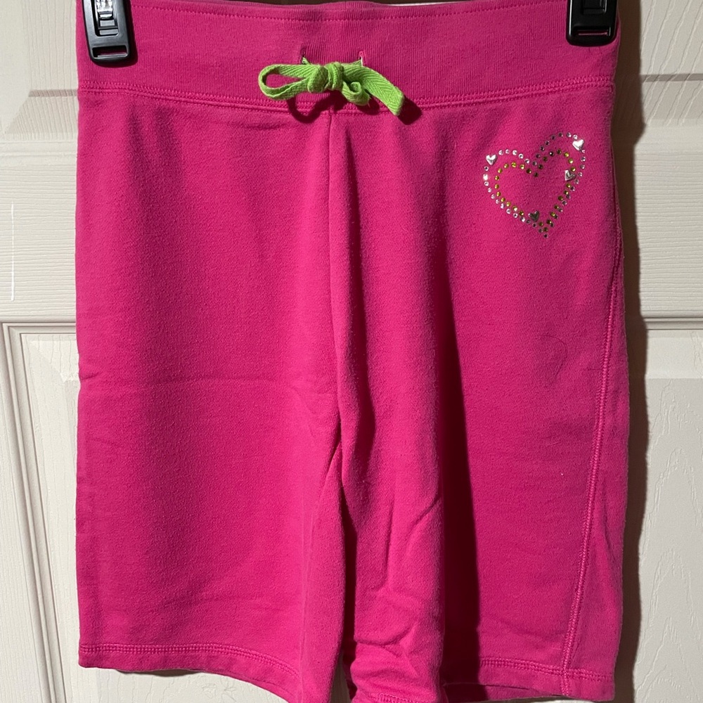 Girls L 10/12 Bermuda shorts with bejeweled heart